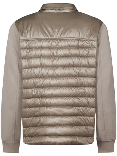 Herno Quilted Panelled Jacket In Neutral