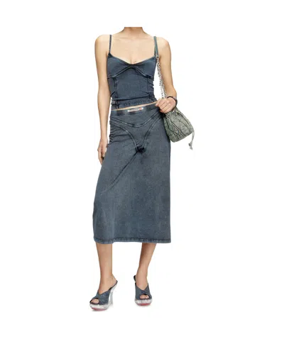 Diesel Denim Silhouette Top Spaghetti Straps In Blue