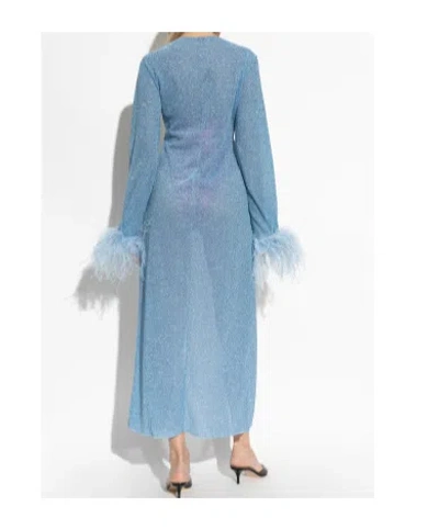 Oseree Lumiere Plumage Kaftan In Blue