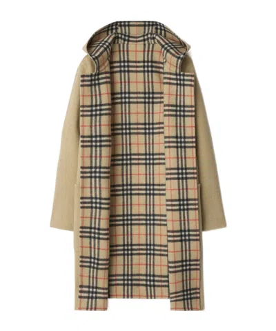 Burberry Reversible Hoodie Coat In Wool