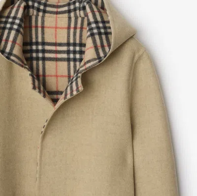 Burberry Reversible Hoodie Coat In Wool