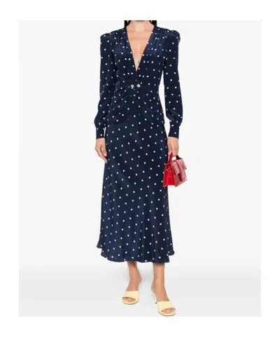 Alessandra Rich Polka Dot-print Midi Dress