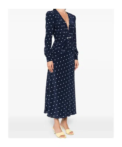 Alessandra Rich Polka Dot-print Midi Dress