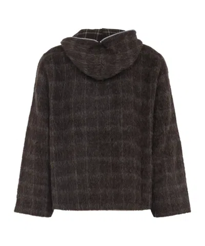 Our Legacy Check-pattern Wool-blend Sweatshirt In Gray