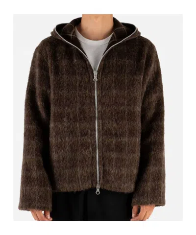 Our Legacy Check-pattern Wool-blend Sweatshirt In Gray