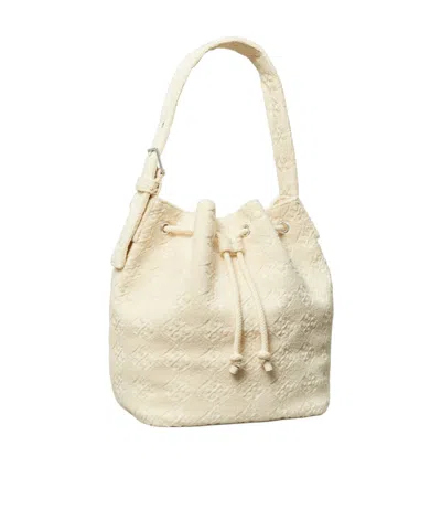 Tory Burch Terry Mini Bucket Bag In White