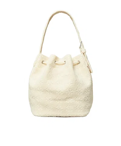 Tory Burch Terry Mini Bucket Bag In White