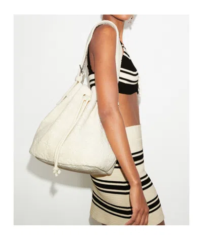 Tory Burch Terry Mini Bucket Bag In White
