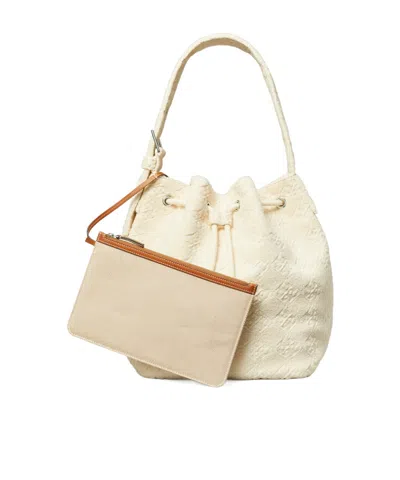 Tory Burch Terry Mini Bucket Bag In White