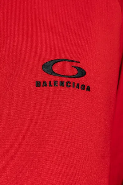 Balenciaga High Collar Ribbed Cuffs Side Pockets In Red