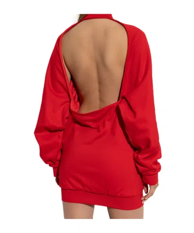Balenciaga High Collar Ribbed Cuffs Side Pockets In Red