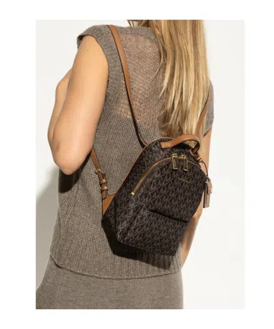 Michael Kors Printed Design Canvas Backpack In Brown