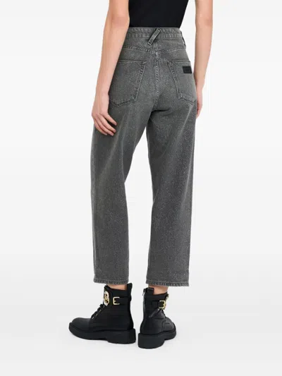Liu •jo Liu Jo High Waist Black Jeans With Rolled Cuffs In Gray