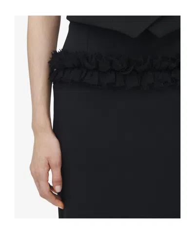 Alexander Mcqueen Buttoned Lace-trimmed Wool Pencil Skirt In Black