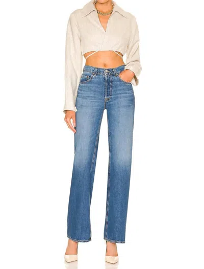 Grlfrnd Brooklyn High Rise Loose Straight Jeans In Garden Court