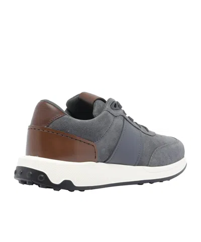 Tod's Contemporary Grey Sneakers With Suede And Leather Accents In Gray