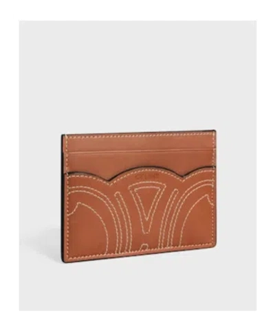Celine Card Holder In Natural Calfskin