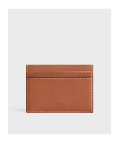 Celine Card Holder In Natural Calfskin