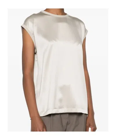 Brunello Cucinelli Sleeveless Round-neck Top In Neutral
