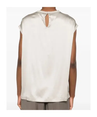 Brunello Cucinelli Sleeveless Round-neck Top In Neutral