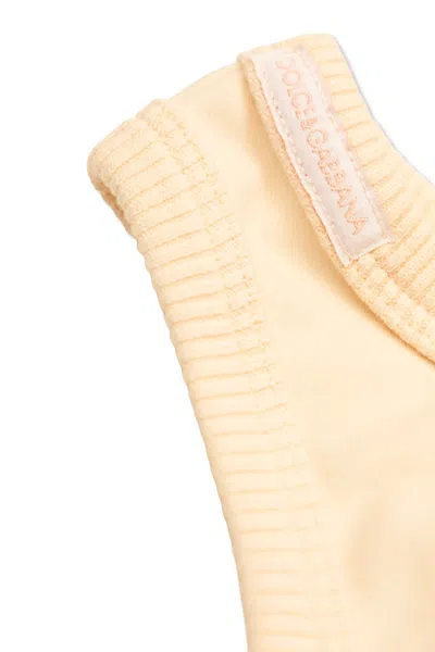 Dolce & Gabbana Sequinned-logo Ribbed Top In Multi