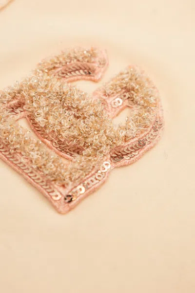 Dolce & Gabbana Sequinned-logo Ribbed Top In Multi