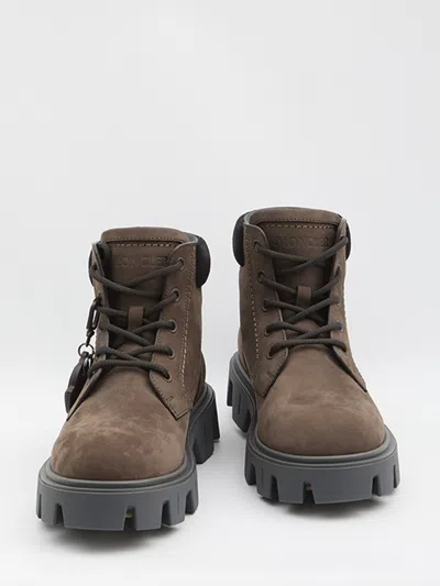 Moncler Peak City Lace-up Hiking Boots In Brown