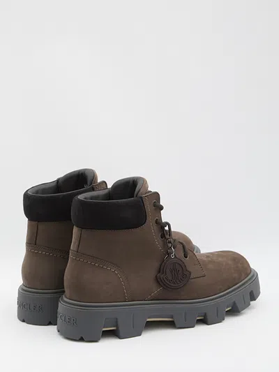 Moncler Peak City Lace-up Hiking Boots In Brown