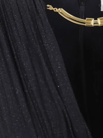 Elisabetta Franchi Red Carpet Lurex Jersey Dress In Black