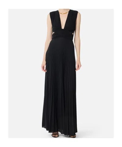 Elisabetta Franchi Red Carpet Lurex Jersey Dress In Black