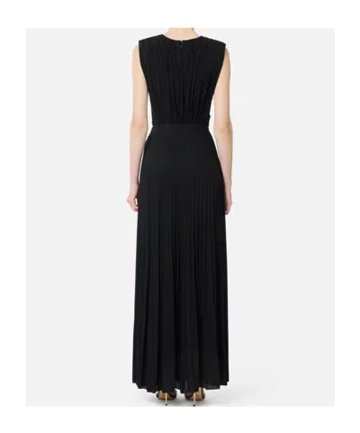 Elisabetta Franchi Red Carpet Lurex Jersey Dress In Black