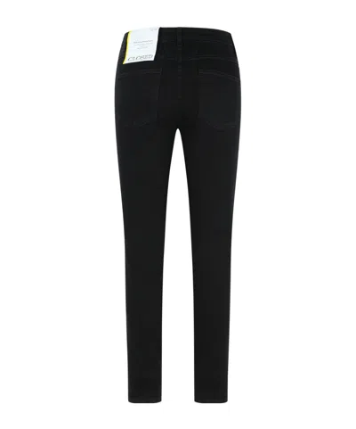 Closed Zippered Tapered Denim Jeans In Black