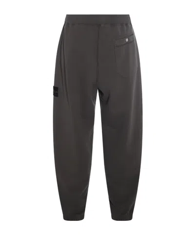 Stone Island Comfortable Trousers With Elastic Waistband And Side Pockets In Gray
