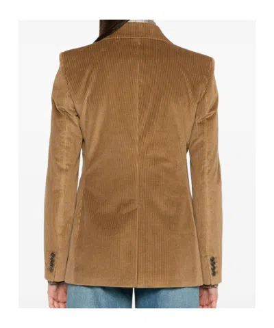Etro Corduroy Double-breasted Jacket In Brown