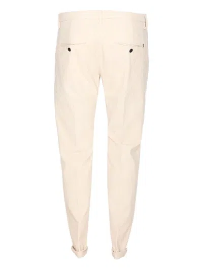 Dondup Tailored Fit Off-white Corduroy Jeans With Button Fly In Neutral