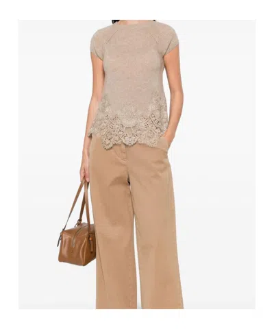 Ermanno Scervino Lace-trimmed Knit T-shirt