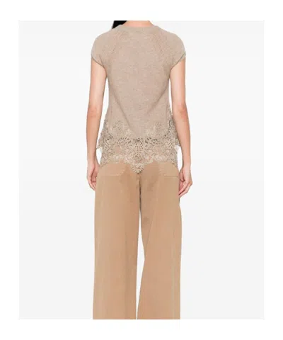 Ermanno Scervino Lace-trimmed Knit T-shirt