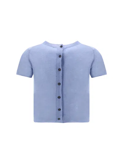 Haikure Silhouette Enhancing Crew Neck T-shirt In Blue