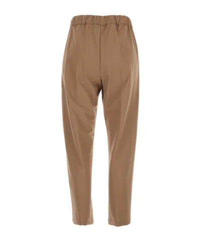 Semicouture Drawstring Casual Pants In Brown