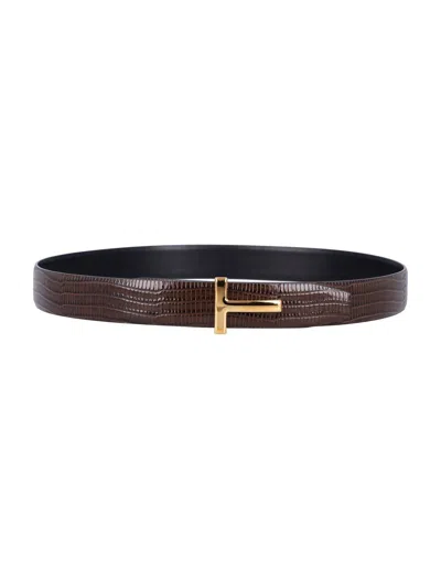 Tom Ford T-buckle Embossed Belt