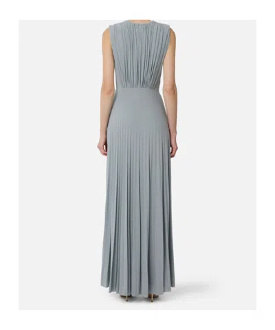 Elisabetta Franchi Red Carpet Lurex Jersey Dress In Gray
