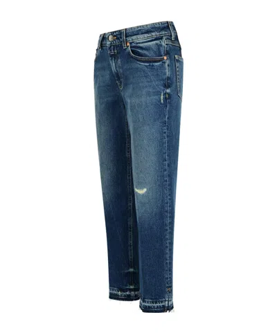 Closed Milo Distressed Frayed Jeans In Blue