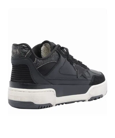 Golden Goose Low Top Leather Sneakers With Contrast Sole In Black