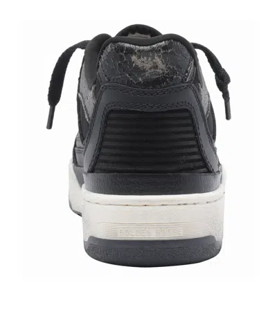 Golden Goose Low Top Leather Sneakers With Contrast Sole In Black