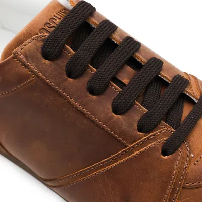 Moschino Low Top Sneakers Stitch Detailing In Brown