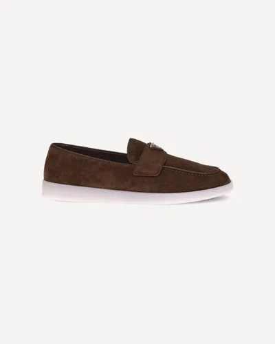 Prada Loafer Aus Wildleder In Brown