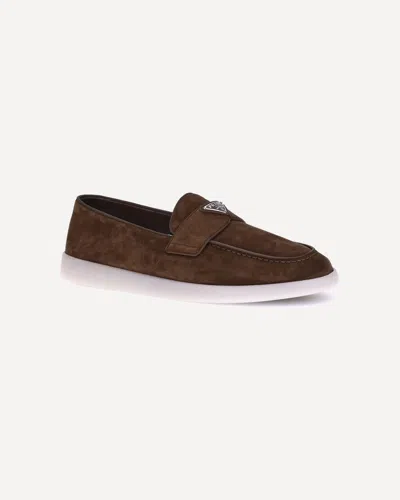 Prada Loafer Aus Wildleder In Brown