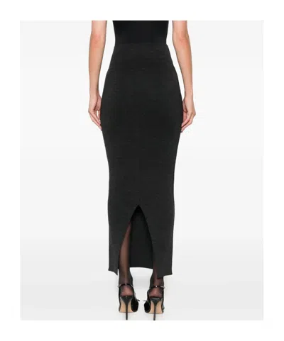 Alberta Ferretti High-waisted Virgin Wool Maxi Skirt In Black