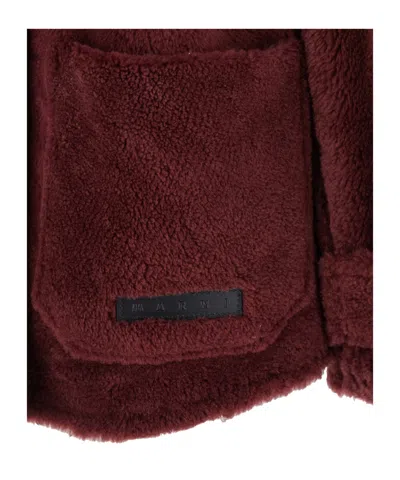 Marni Genuine Shearling Hooded Jacket In Brown