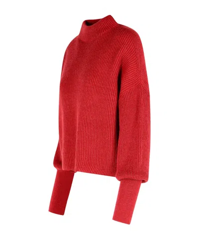 Closed Raspberry Alpaca Blend Sweater In Red